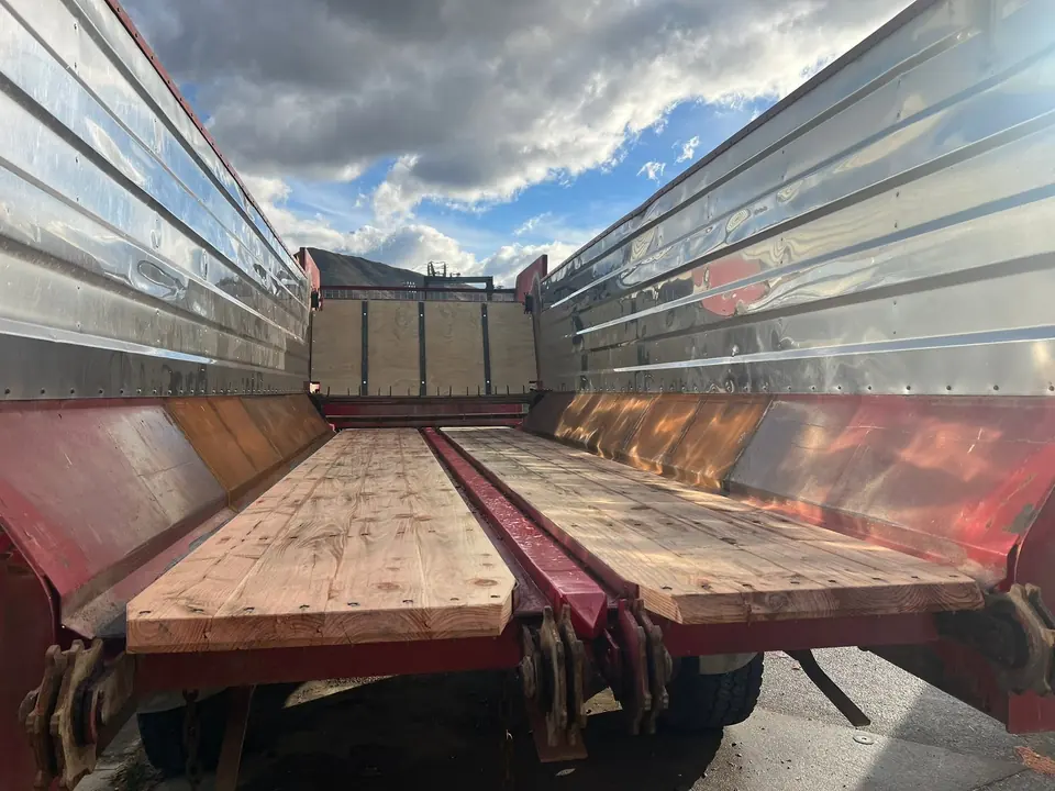 New decking timbers and replaced sides inside the rebuilt silage wagon